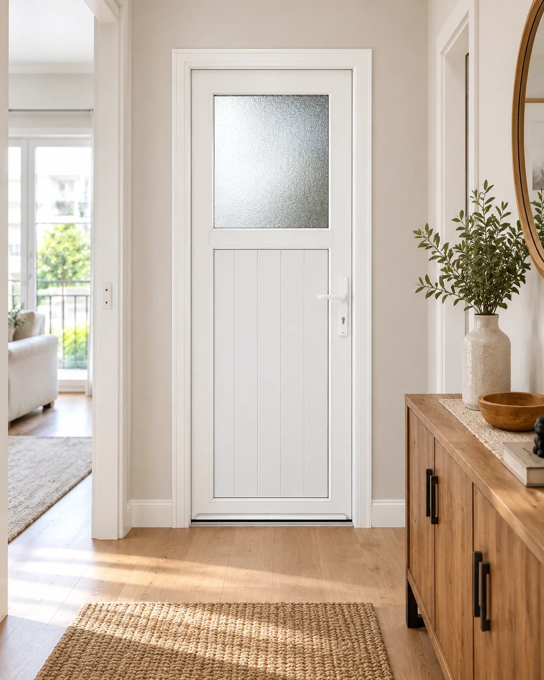 Küçük Camlı PVC WC / Banyo Kapısı — Sahne 3 — Beyaz