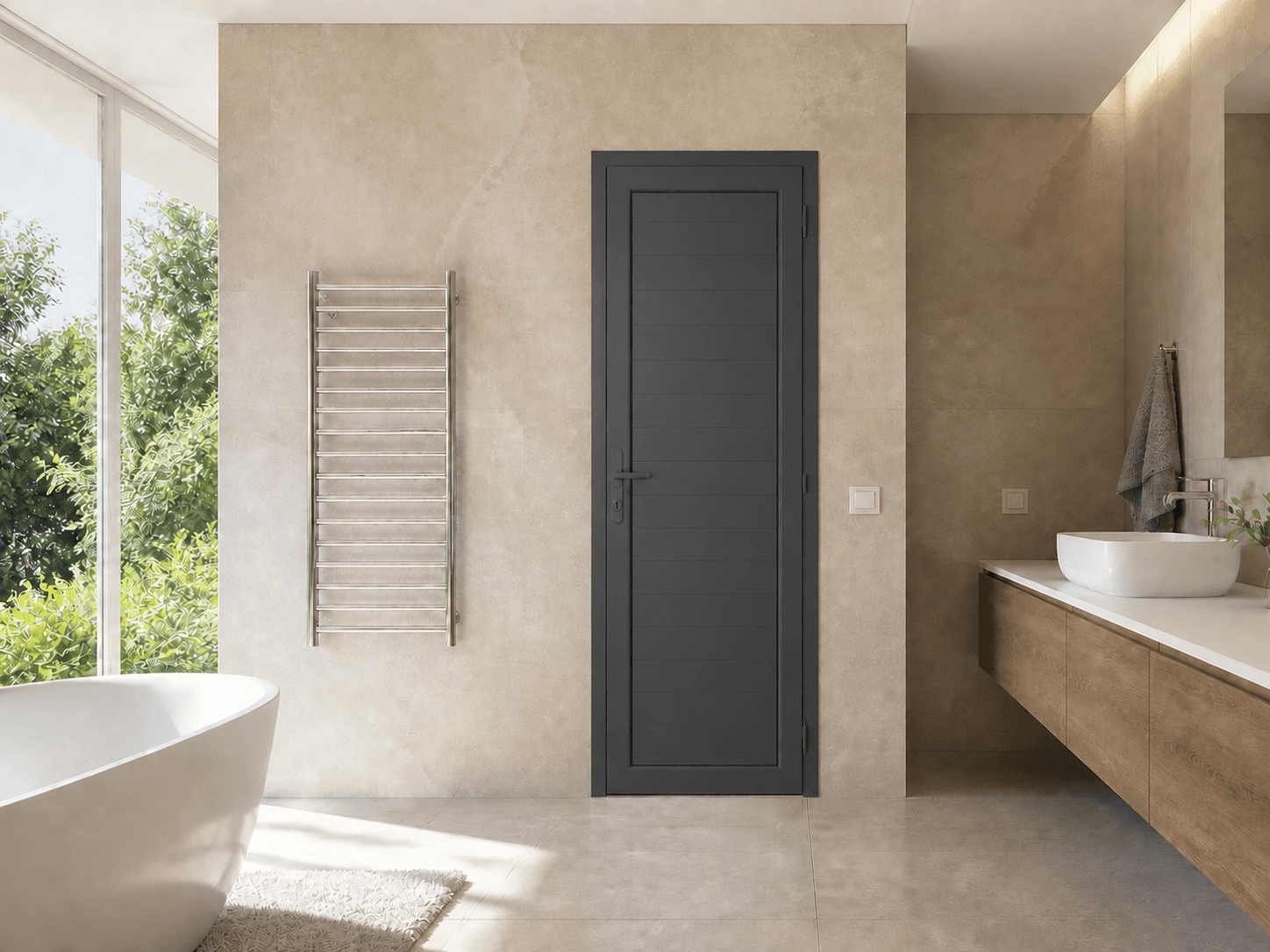 Antrasit Kapalı PVC WC / Banyo Kapısı