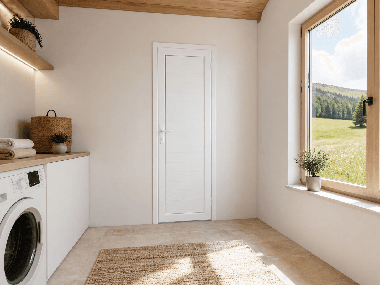 Kapalı PVC WC / Banyo Kapısı — lıfestyle — Beyaz
