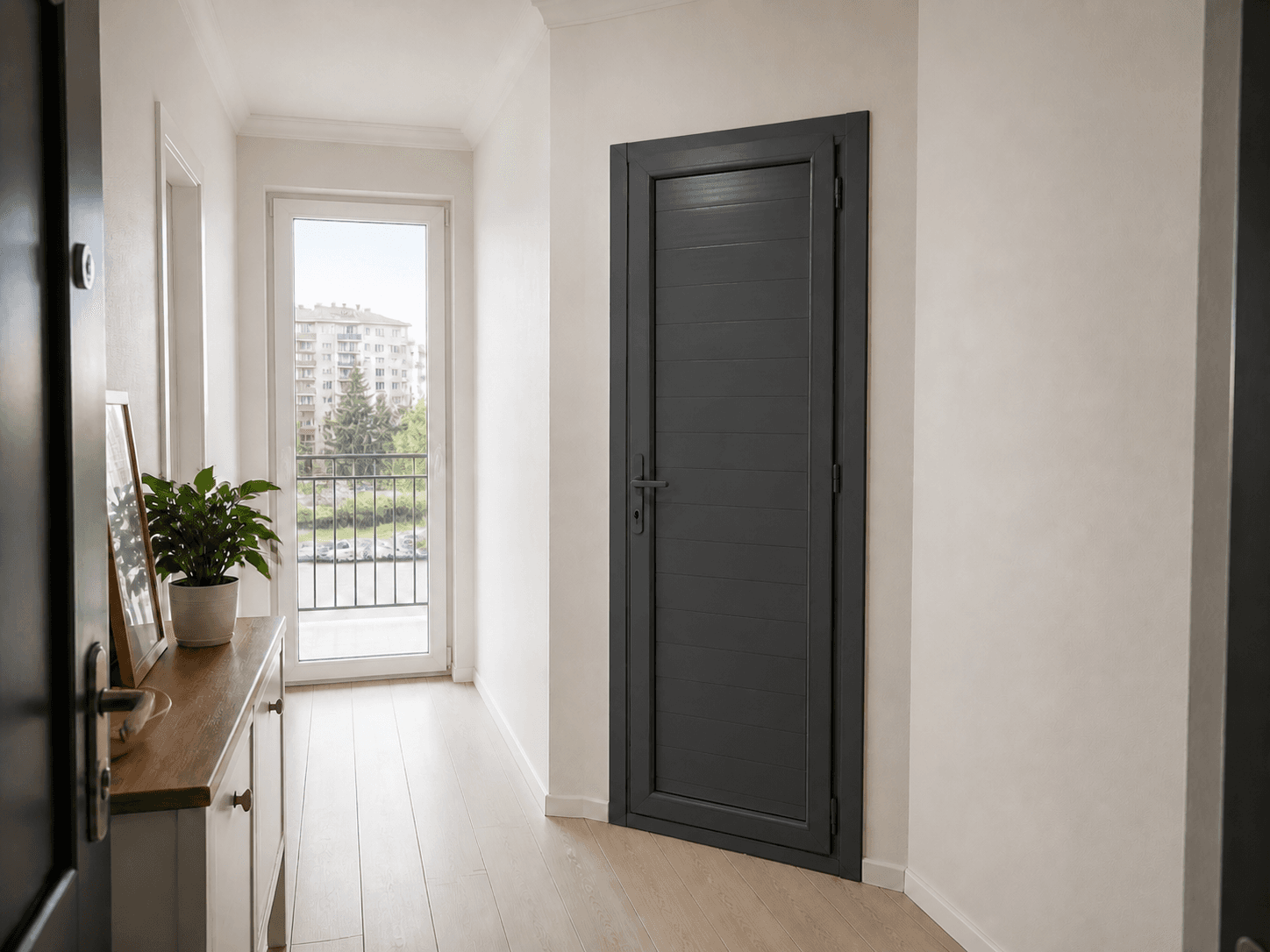 Kapalı PVC WC / Banyo Kapısı — detaıl — Antrasit