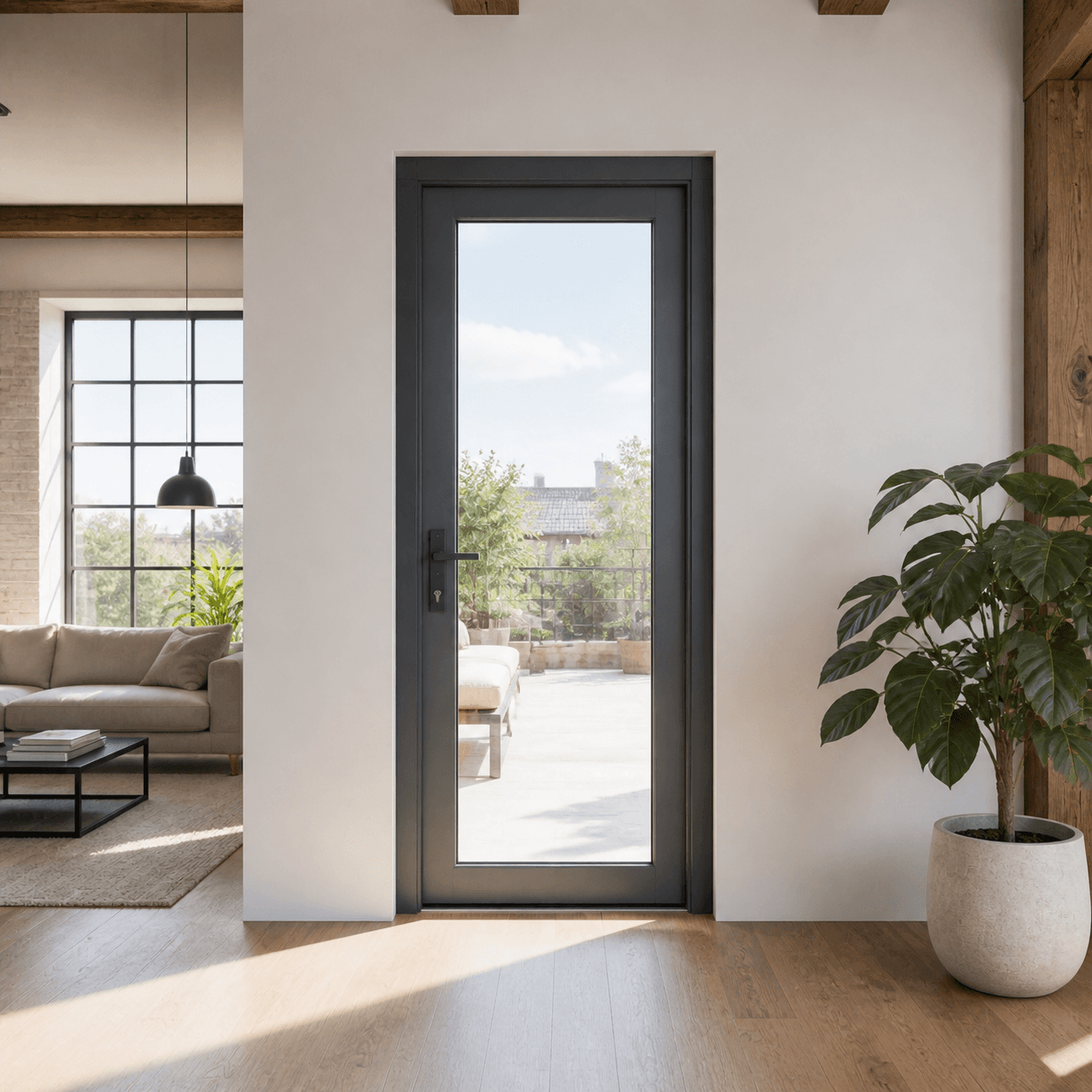 Tam Cam PVC Balkon Kapısı — detaıl — Antrasit