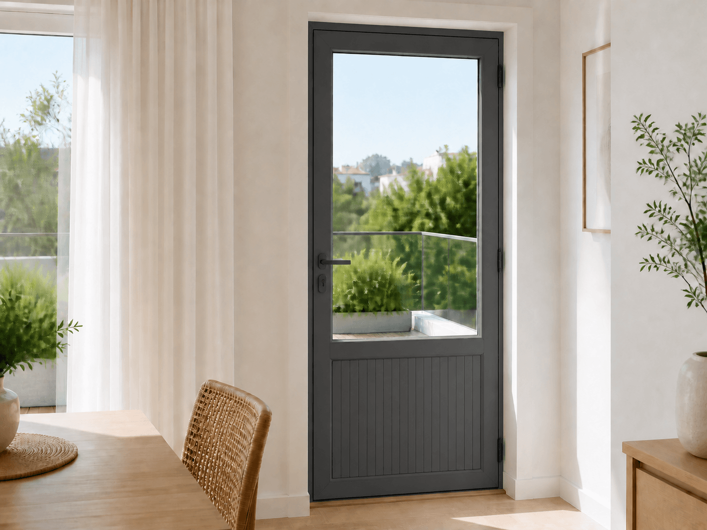 Yarım Camlı PVC Balkon Kapısı — lıfestyle — Antrasit