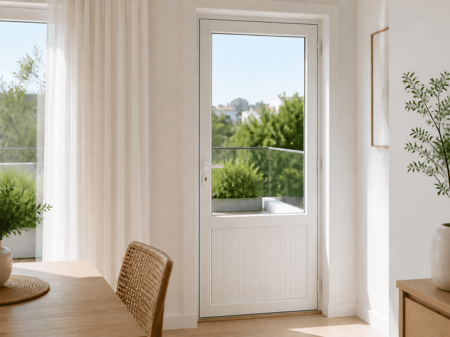 Yarım Camlı PVC Balkon Kapısı — lıfestyle — Beyaz