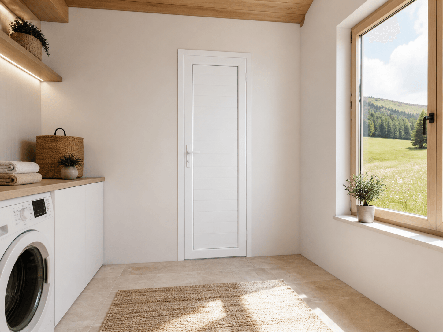 Kapalı PVC WC / Banyo Kapısı — lıfestyle — Beyaz