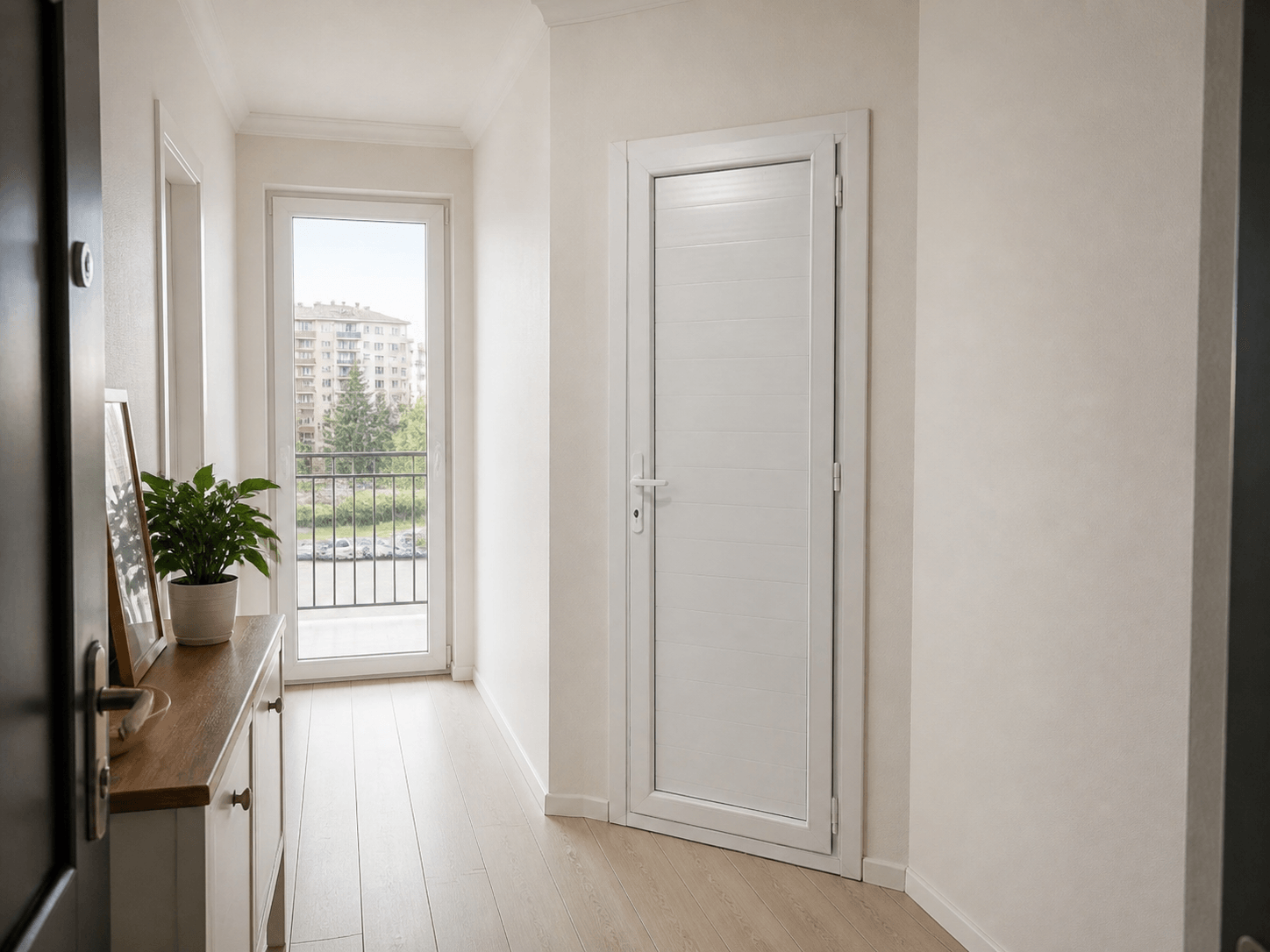 Kapalı PVC WC / Banyo Kapısı — detaıl — Beyaz