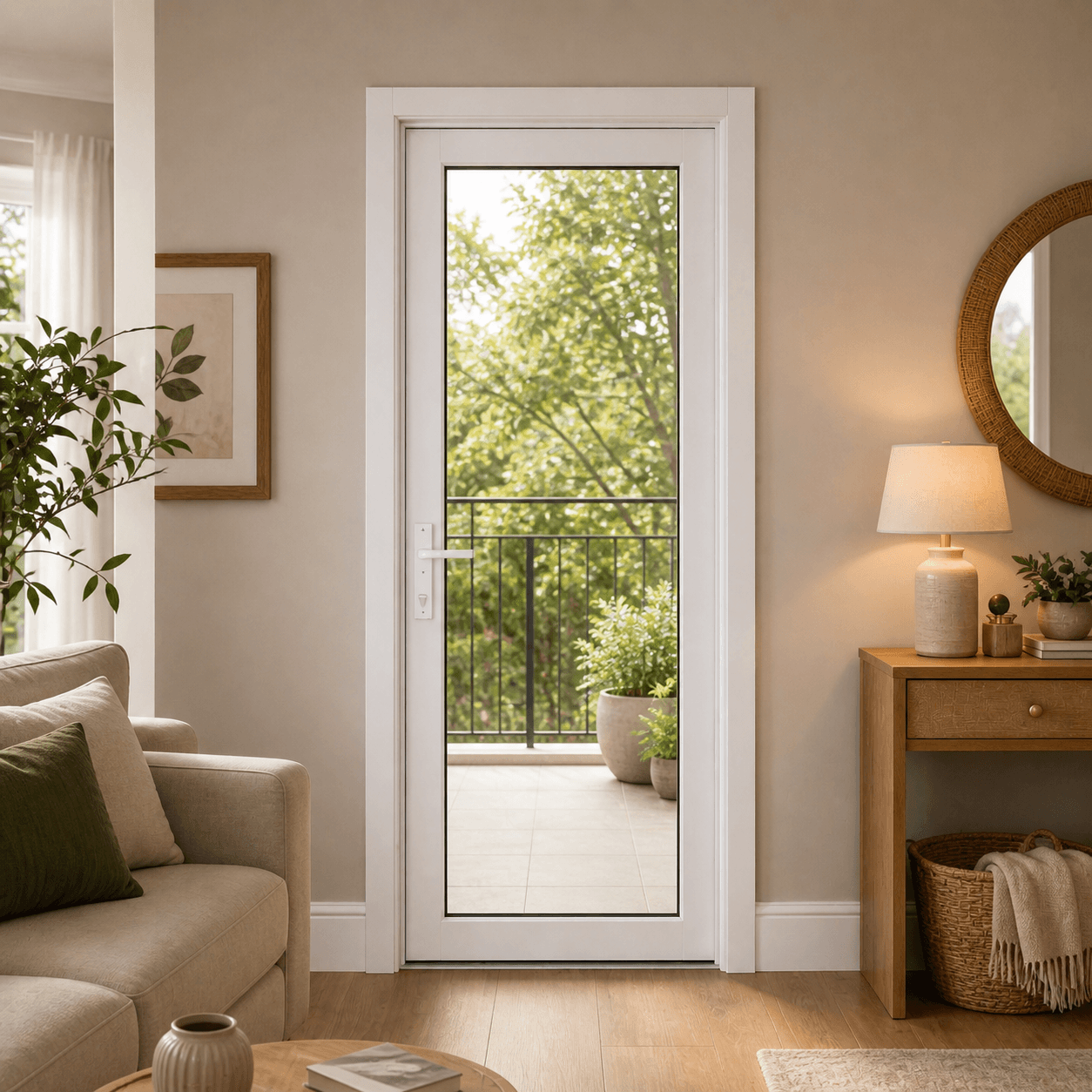 Tam Cam PVC Balkon Kapısı — lıfestyle — Beyaz