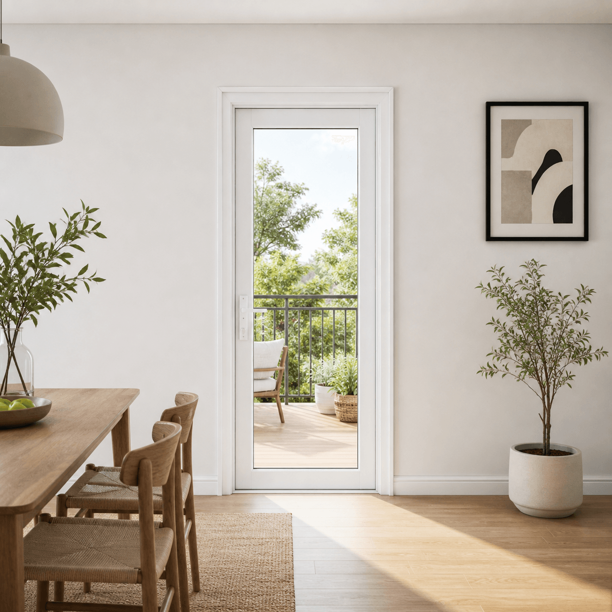 Tam Cam PVC Balkon Kapısı — detaıl — Beyaz
