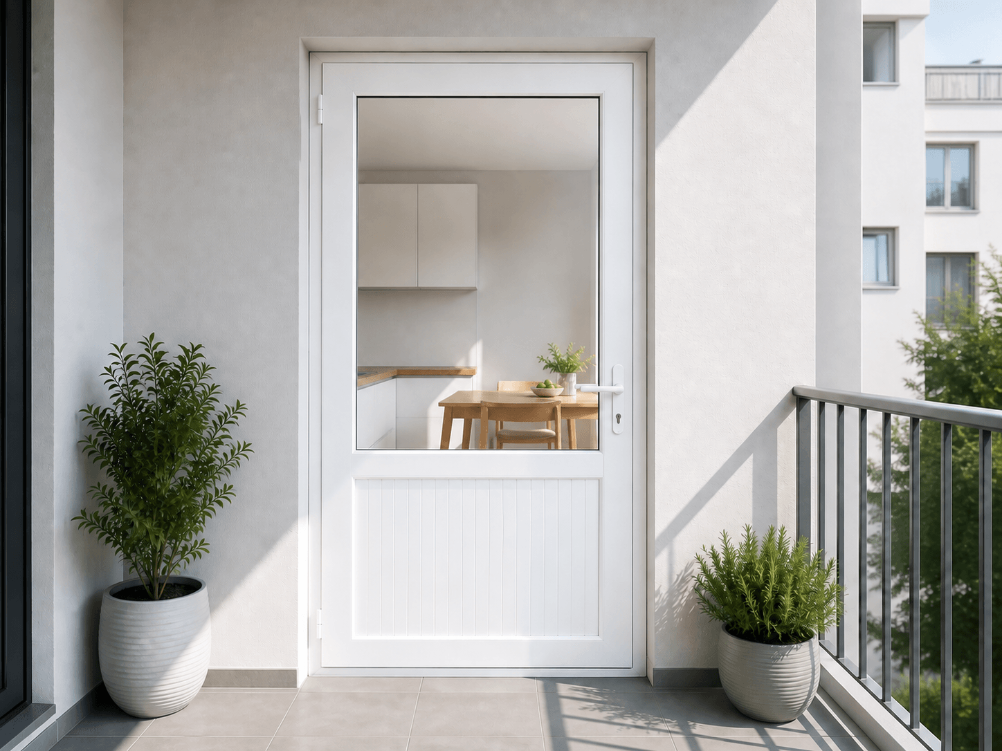 Yarım Camlı PVC Balkon Kapısı — hero — Beyaz