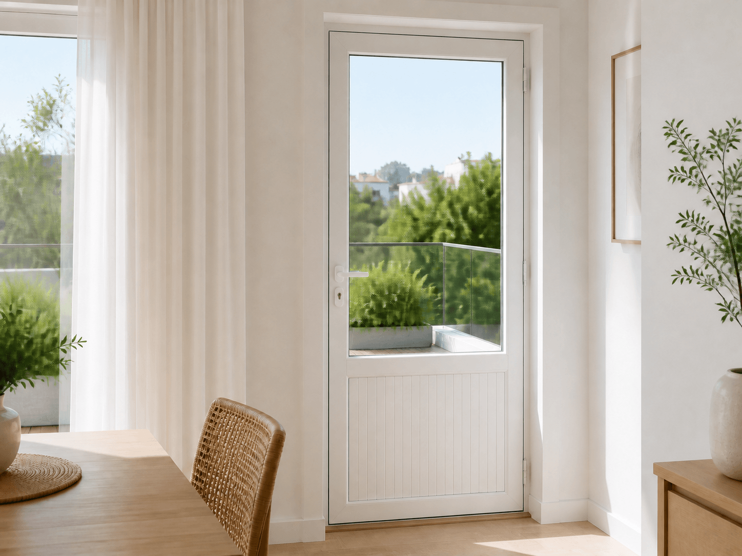 Yarım Camlı PVC Balkon Kapısı — lıfestyle — Beyaz