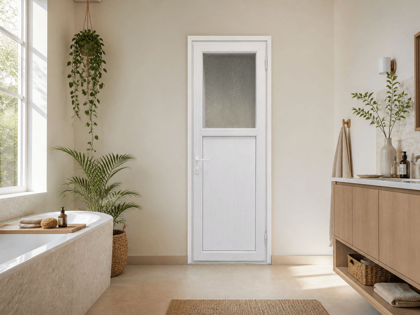 Küçük Camlı PVC WC / Banyo Kapısı — hero — Beyaz